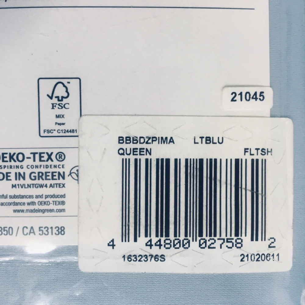 new LIGHT BLUE Wamsutta Dream Zone 725 TC 100% Cotton Oversized QUEEN Flat Sheet